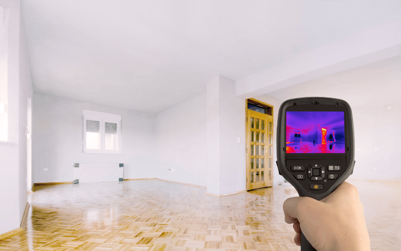 Détection de fuite par caméra thermique dans une maison de l'Oise